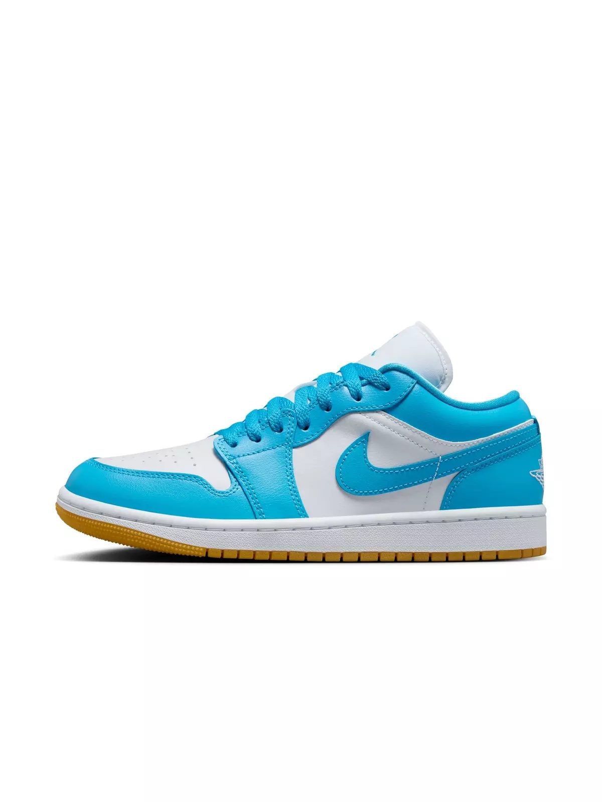 1 Low "White/Dk Powder Blue/Gum Light Brown" Women's Shoe - 3