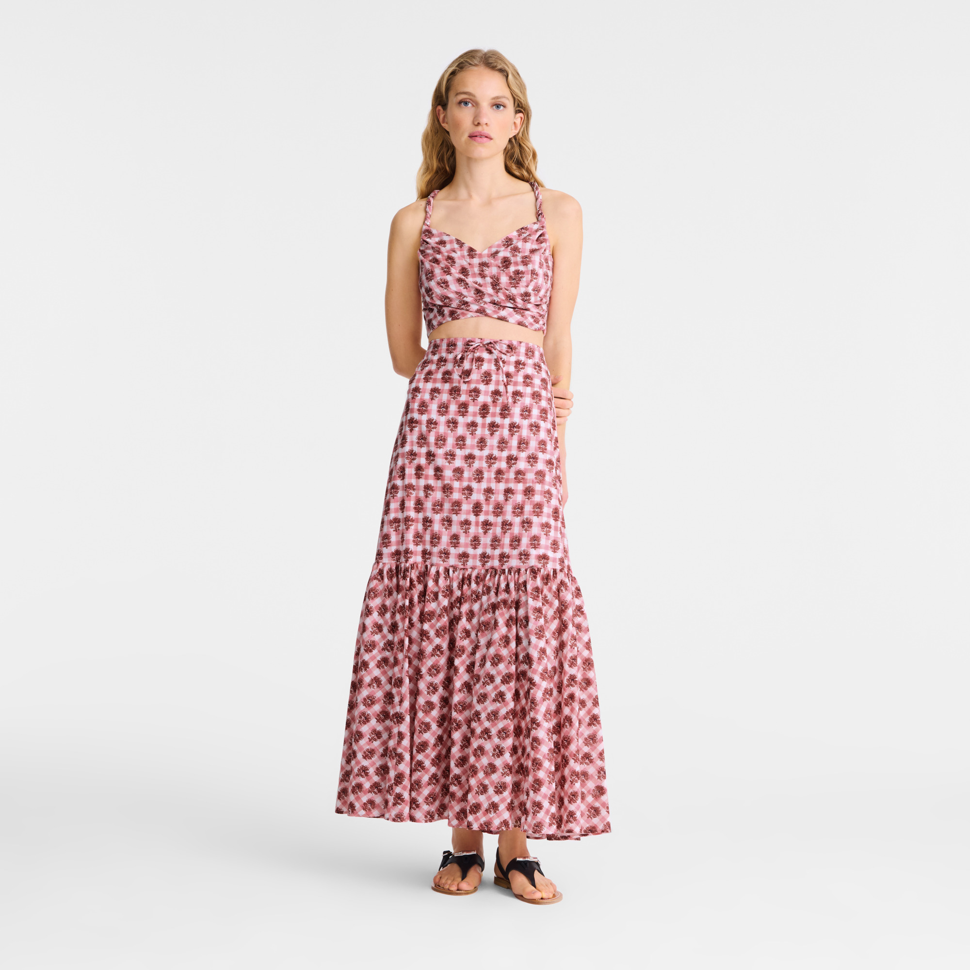 Long skirt Blush - Vichy print veil - 2
