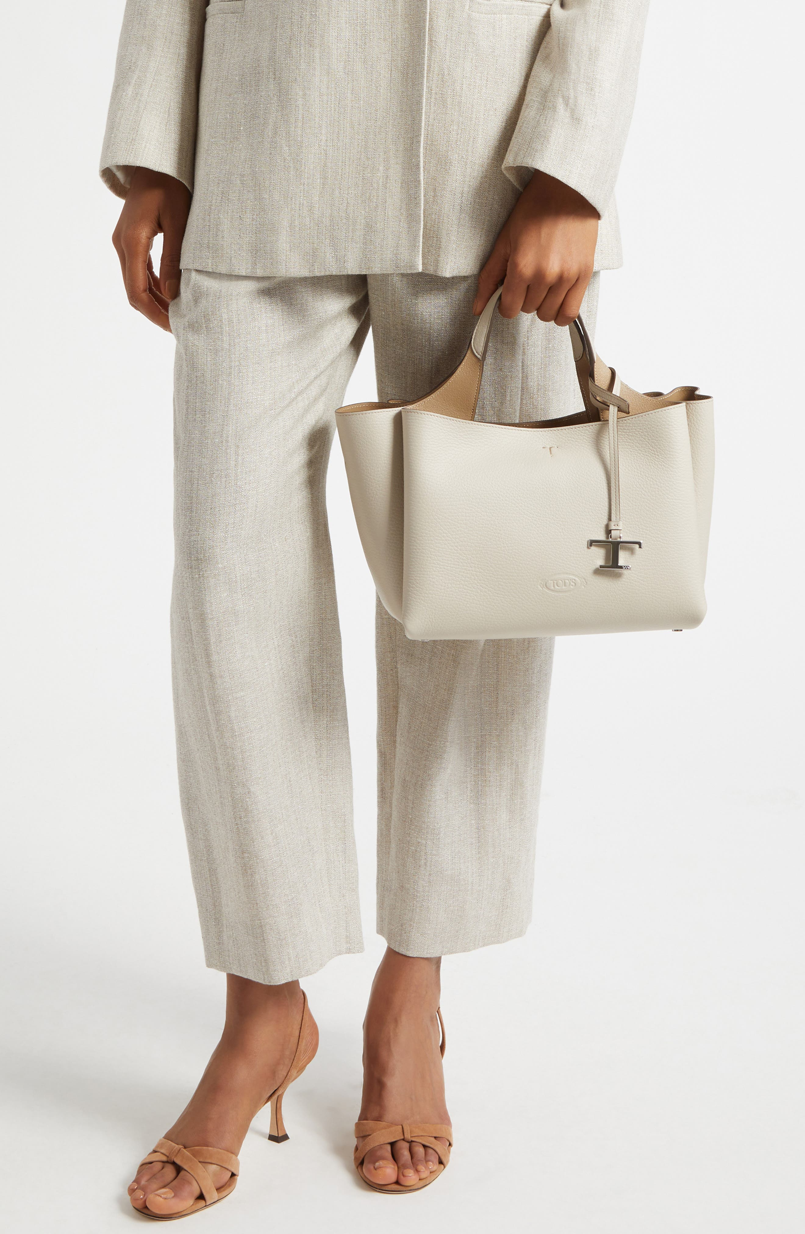 Tod's Mini Leather Tote in Mastice/Corda Med at Nordstrom - 2