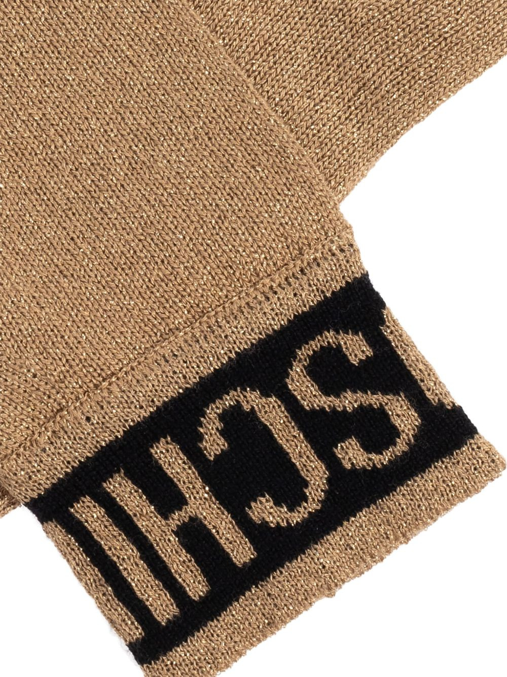 logo-intarsia gloves - 4