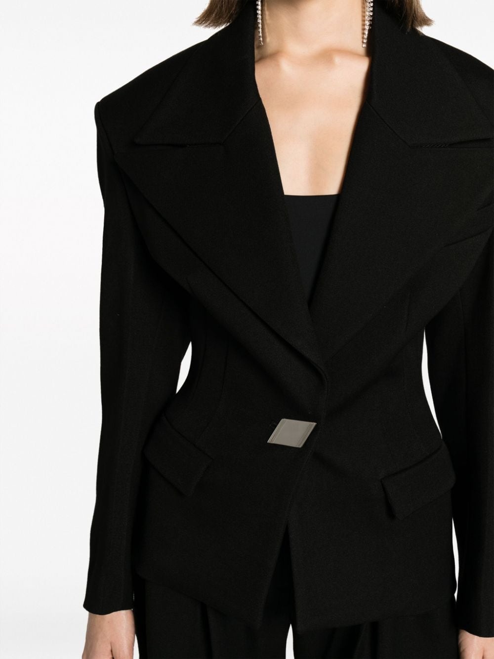 single-breasted fitted blazer - 5