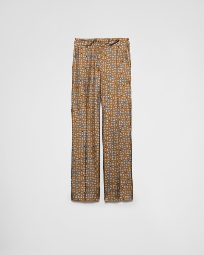Printed silk twill pants - 1