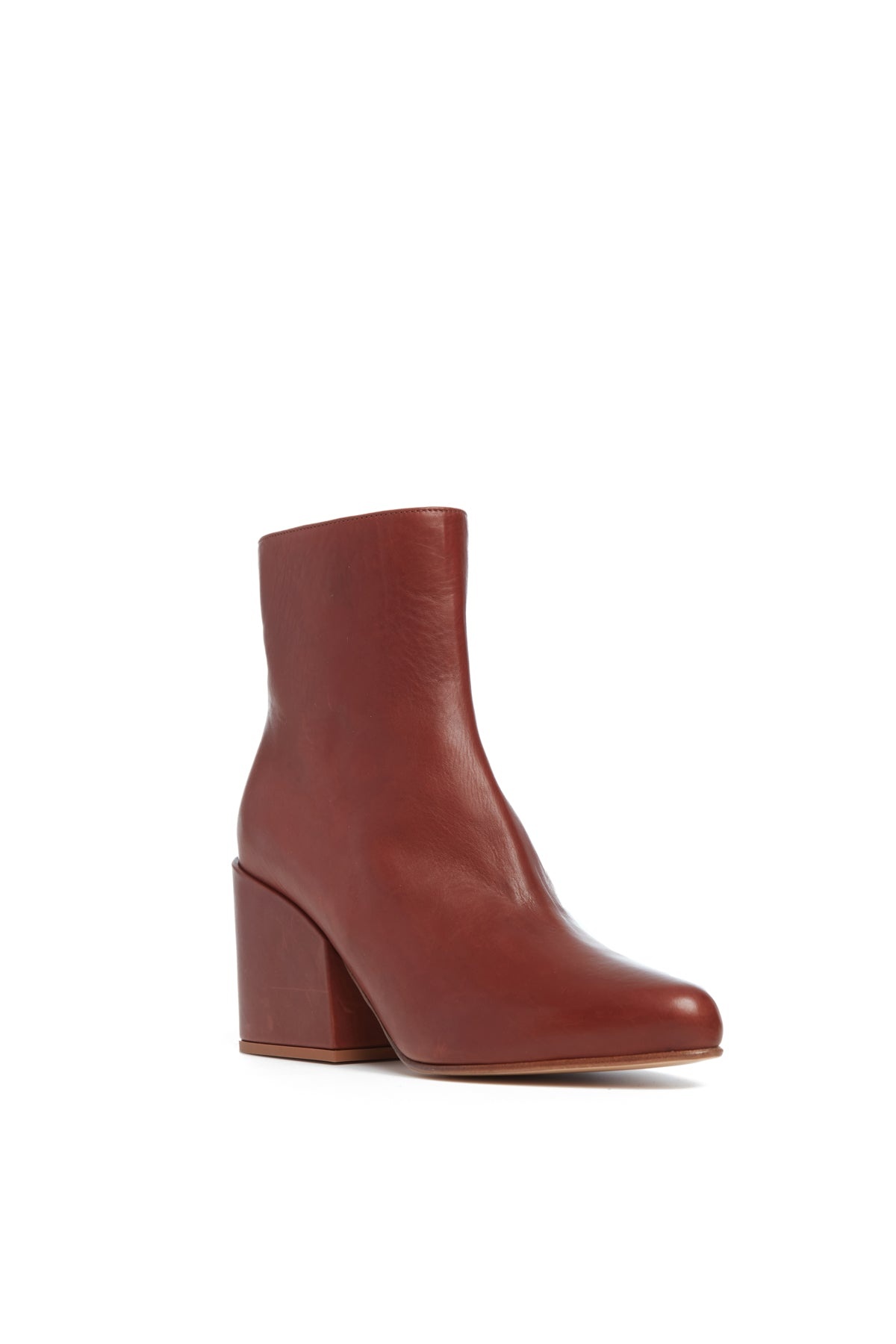 Tito Block Heel Boot in Cognac Leather - 2