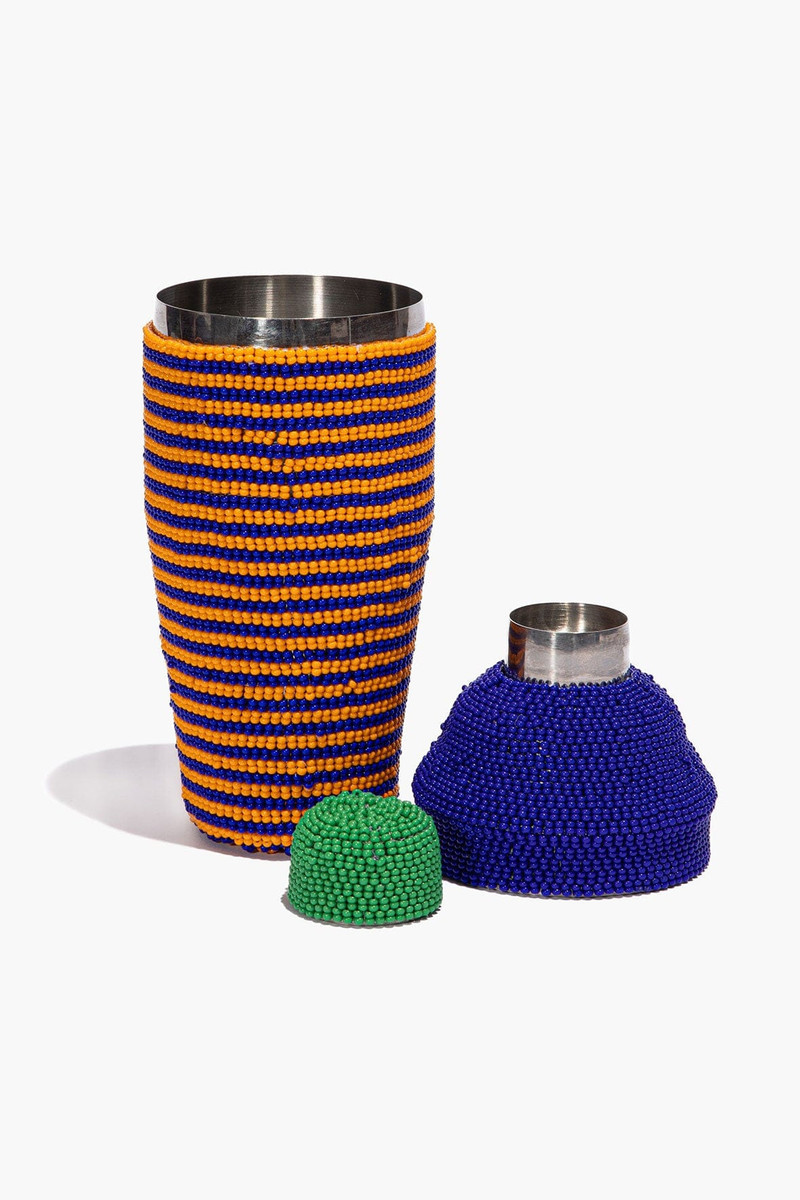STAUD STAUD BEADED COCKTAIL SHAKER BLUE STRIPE outlook