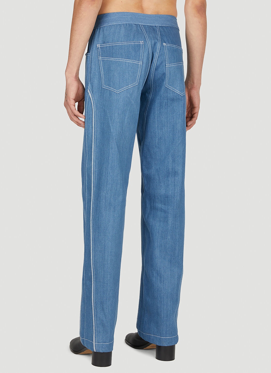 Contrast Piping Jeans - 4