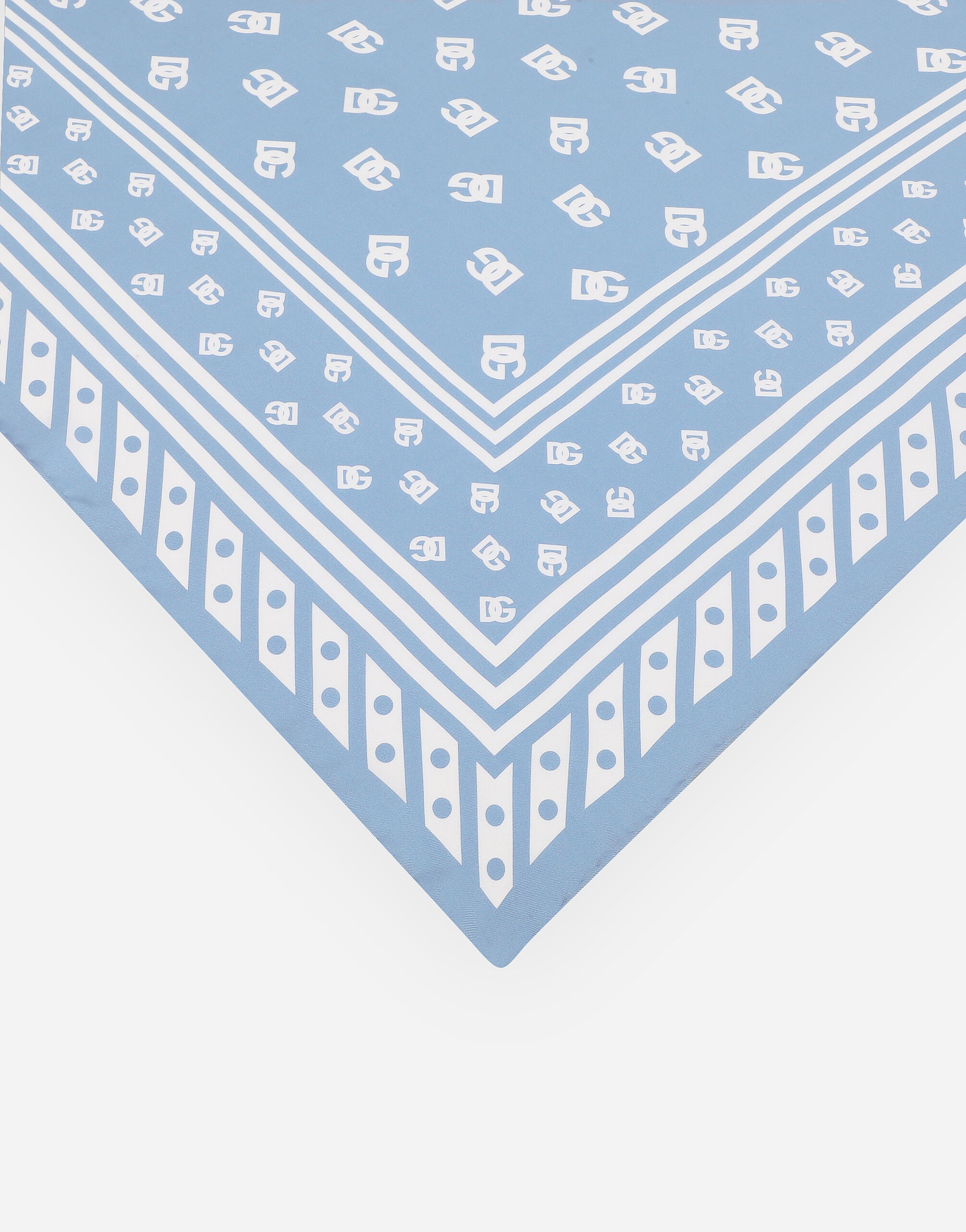 Silk twill foulard with all-over DG logo print (90x90) - 2