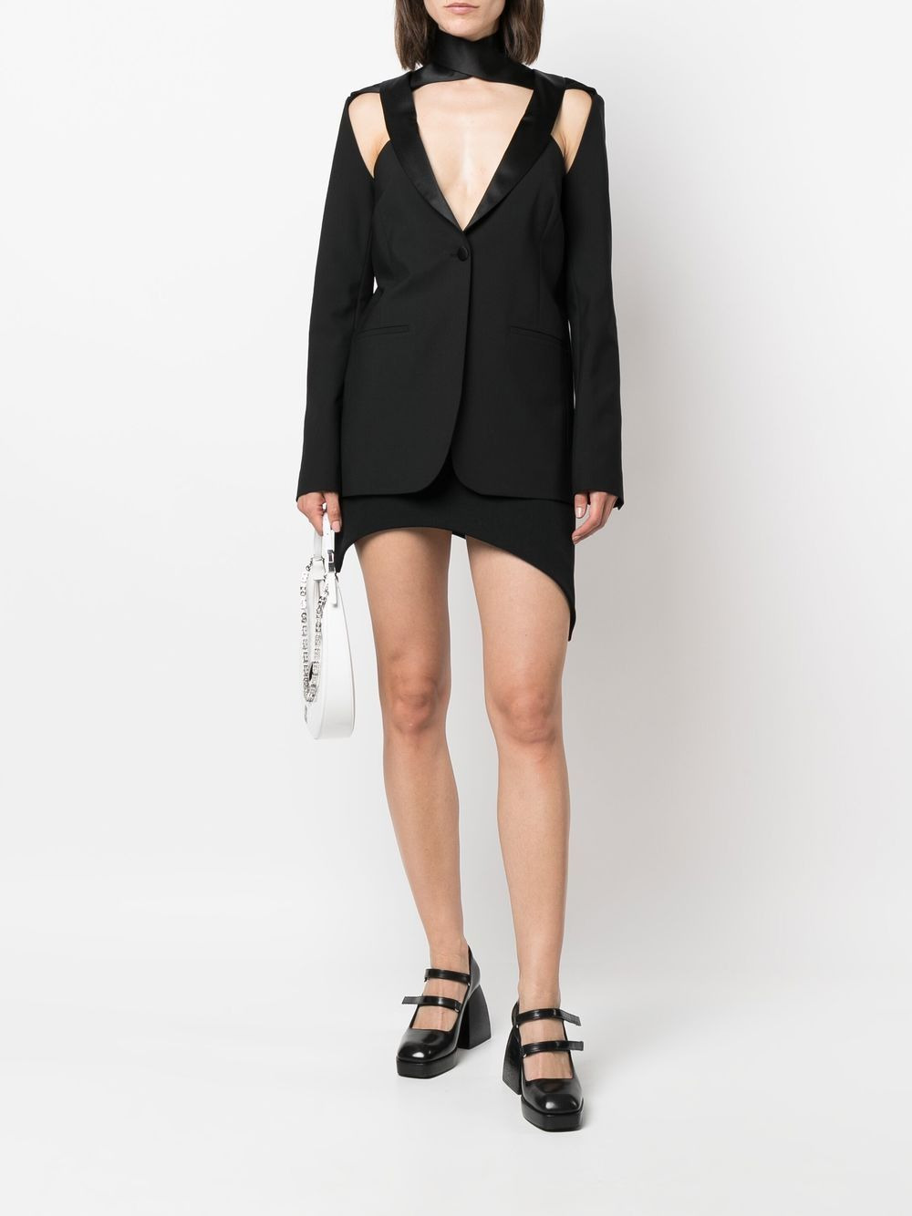 cut-out single-breasted blazer - 2
