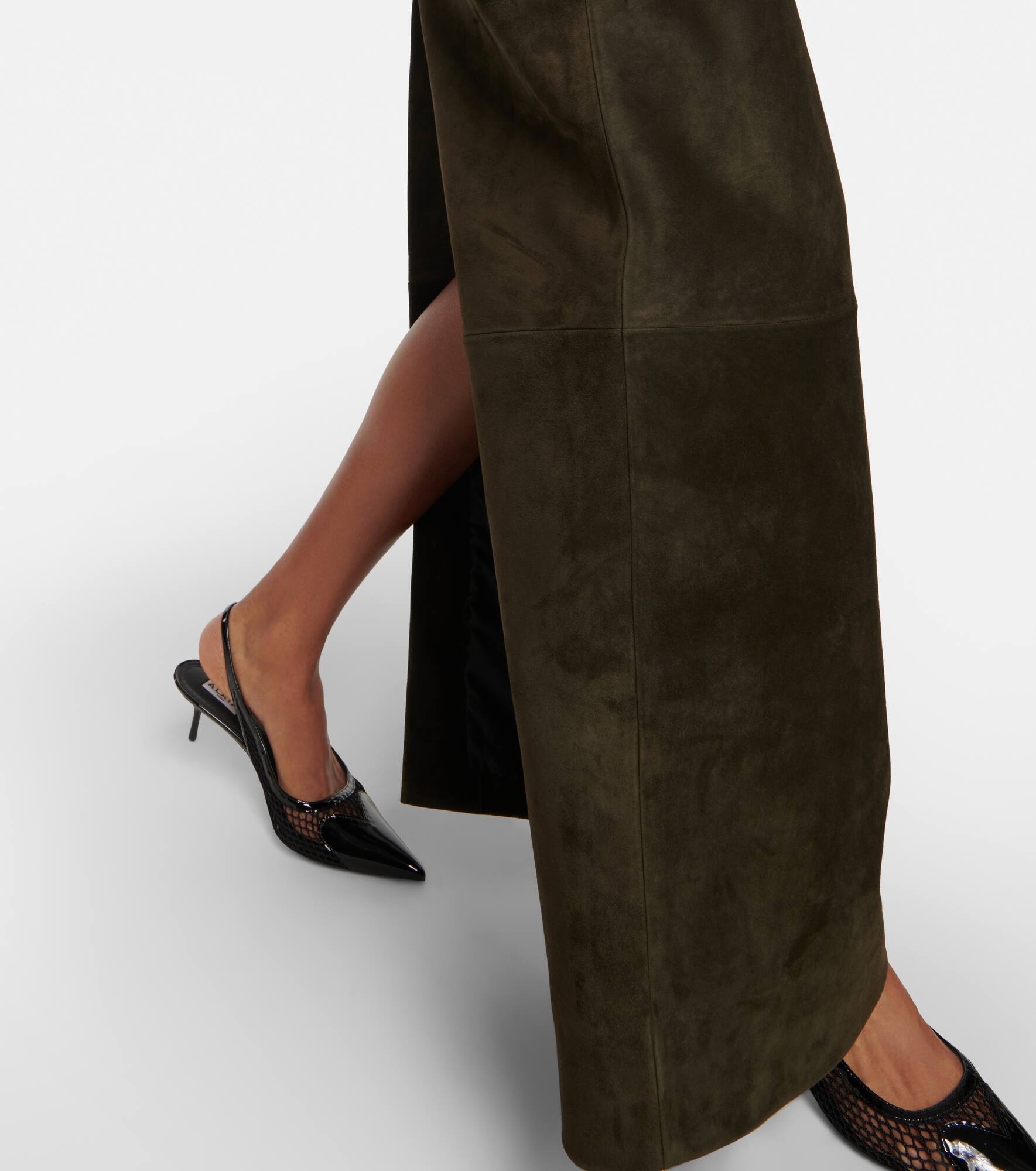 Suede maxi skirt - 5