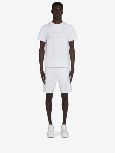 Alexander McQueen Men's Reflected Logo T-shirt in White outlook