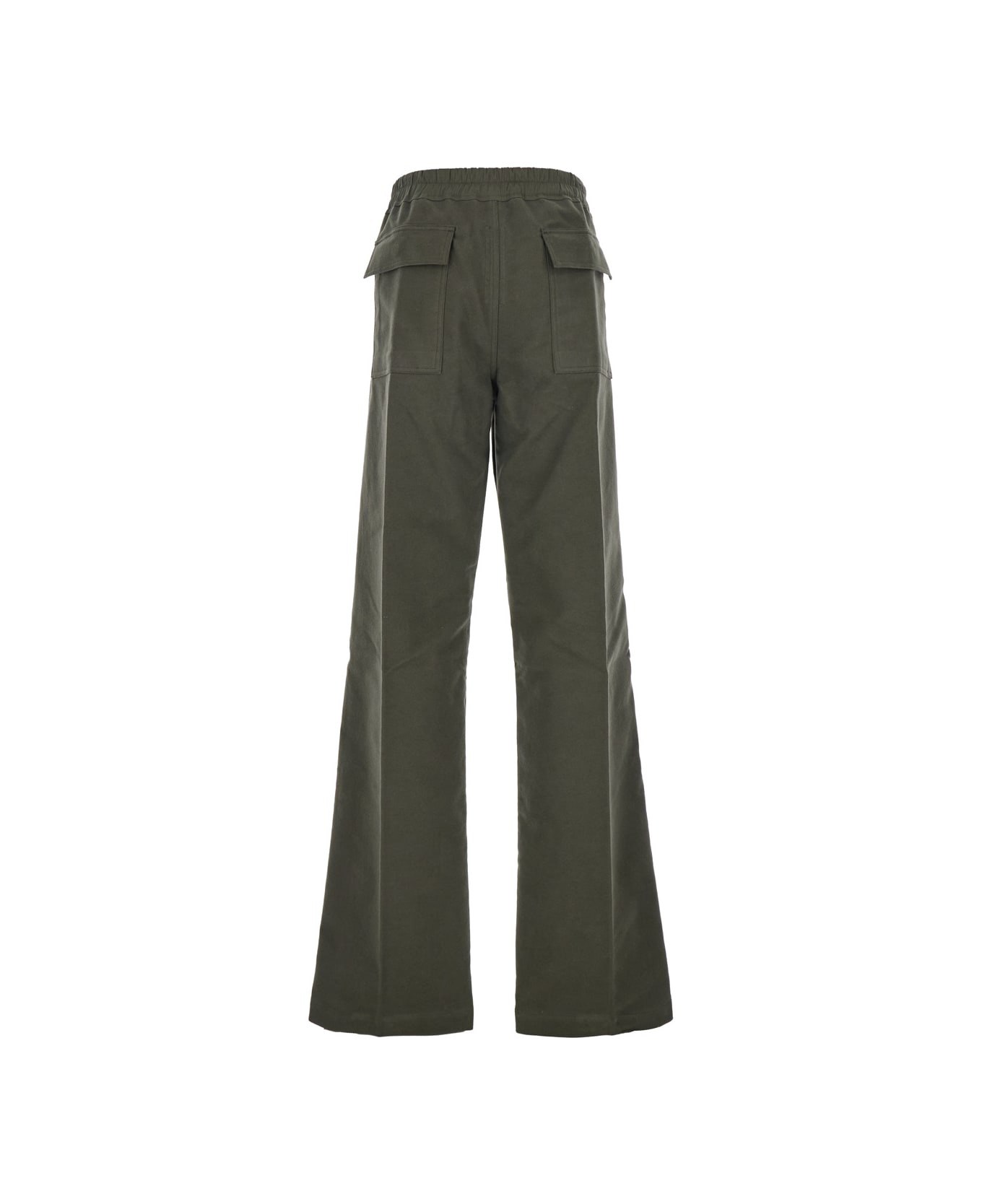 'dietrich' Green Pants With Elastic Waist And Wide Leg In Cotton Man - 2
