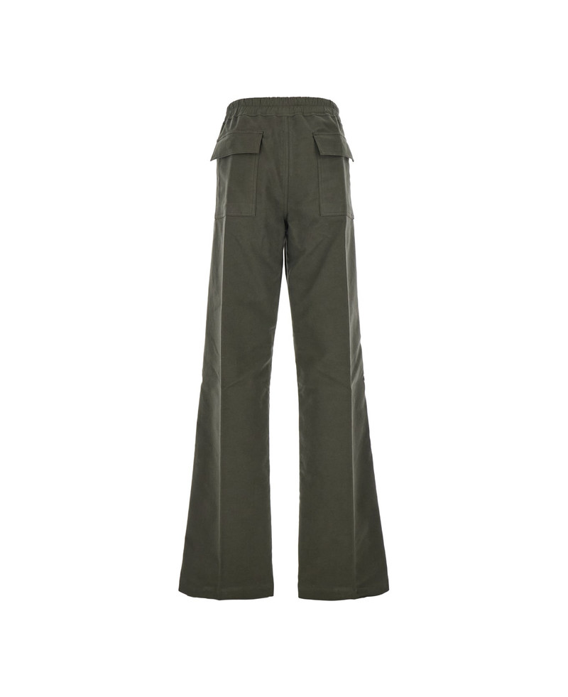 Rick Owens 'dietrich' Green Pants With Elastic Waist And Wide Leg In Cotton Man outlook