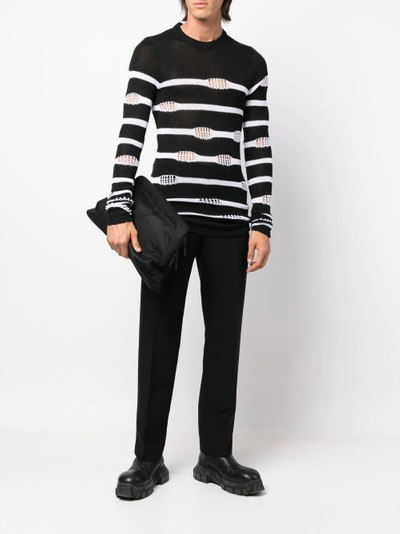 Balmain distressed striped sweater outlook