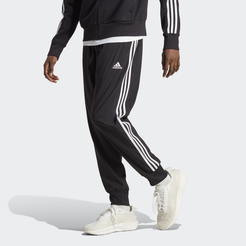 adidas adidas AEROREADY Essentials Tapered Cuff Woven 3-Stripes Pants 'Black' IC0041 outlook