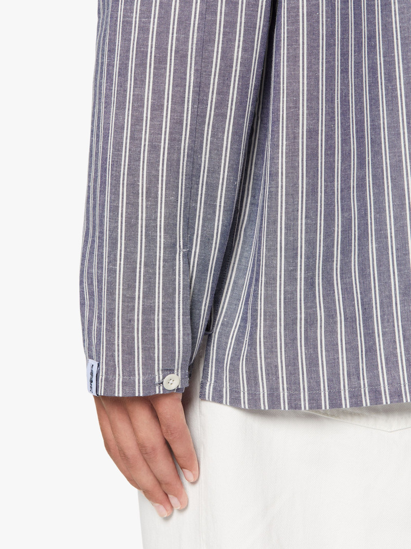 MILITARY BLUE STRIPED COTTON SHIRT | GSM-201 6