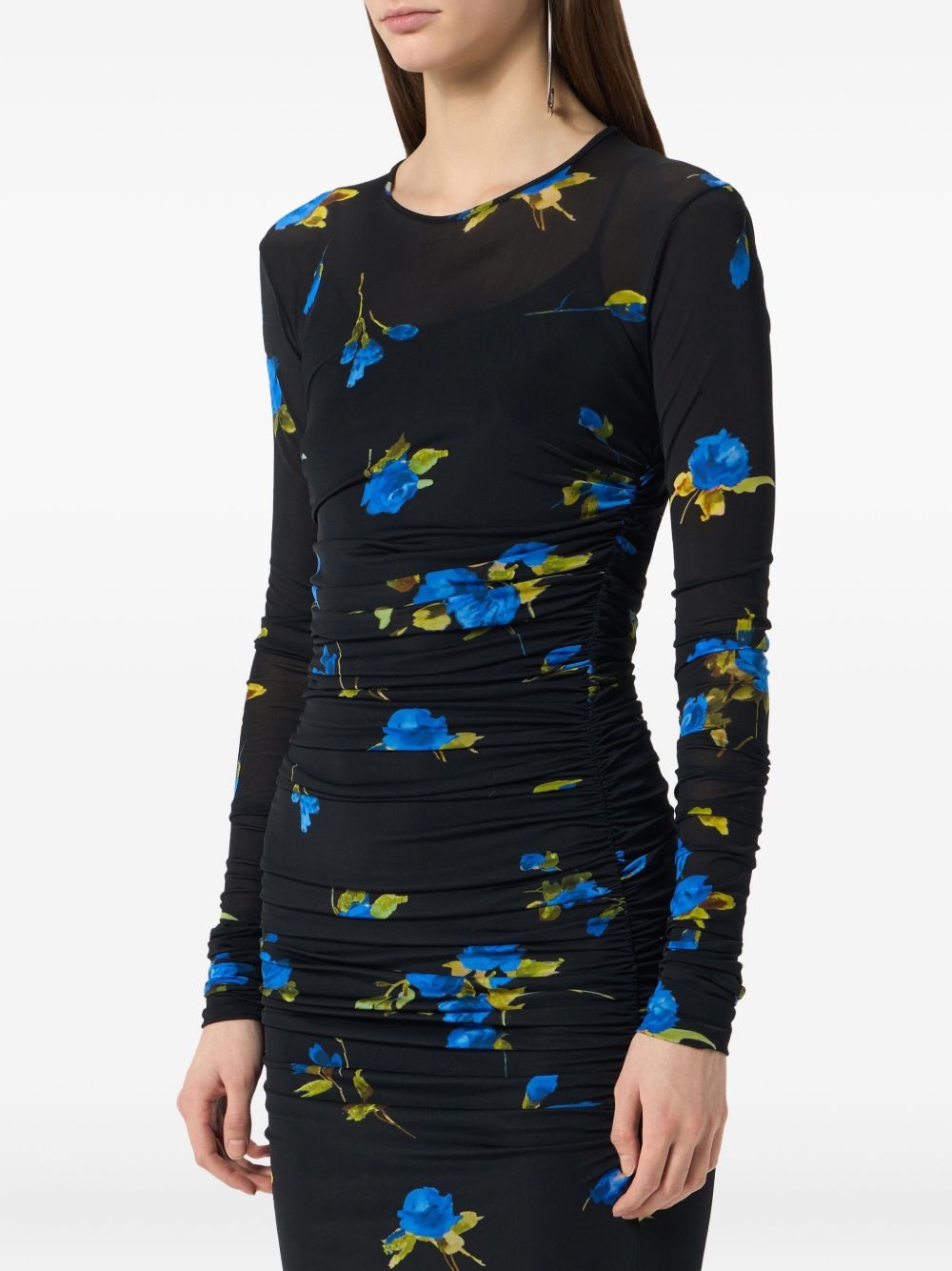 ruched floral maxi dress - 4