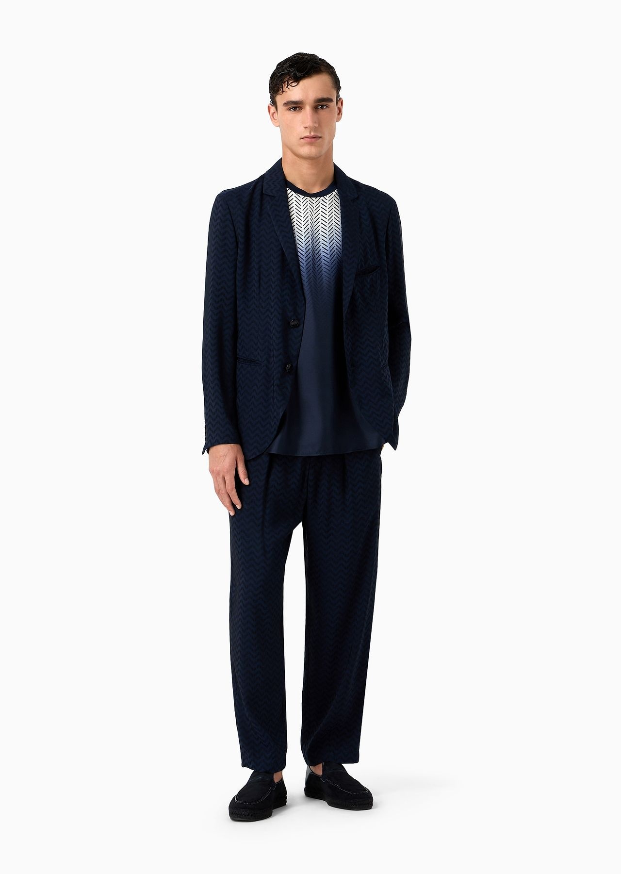 ASV jacquard viscose and cupro single-breasted jacket - 4