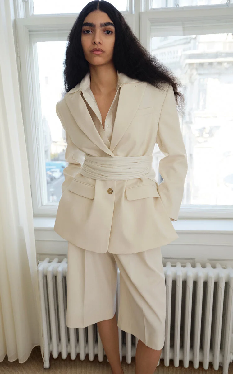 Derris Cotton-Silk Organza Button-Up Shirt off-white - 1