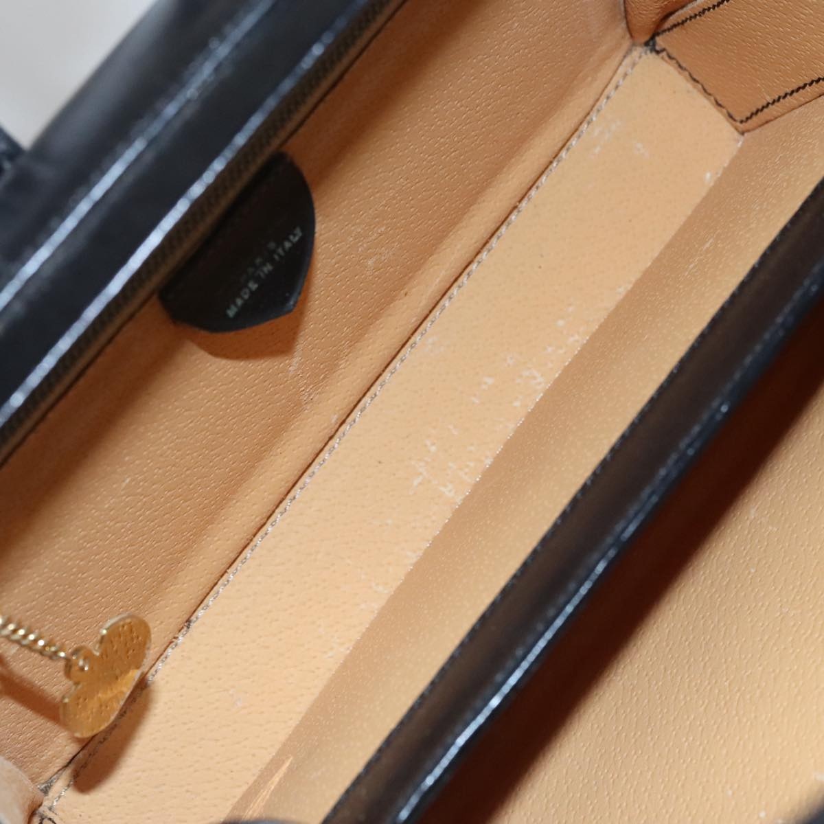 CELINE Hand Bag Leather Black Gold - 9