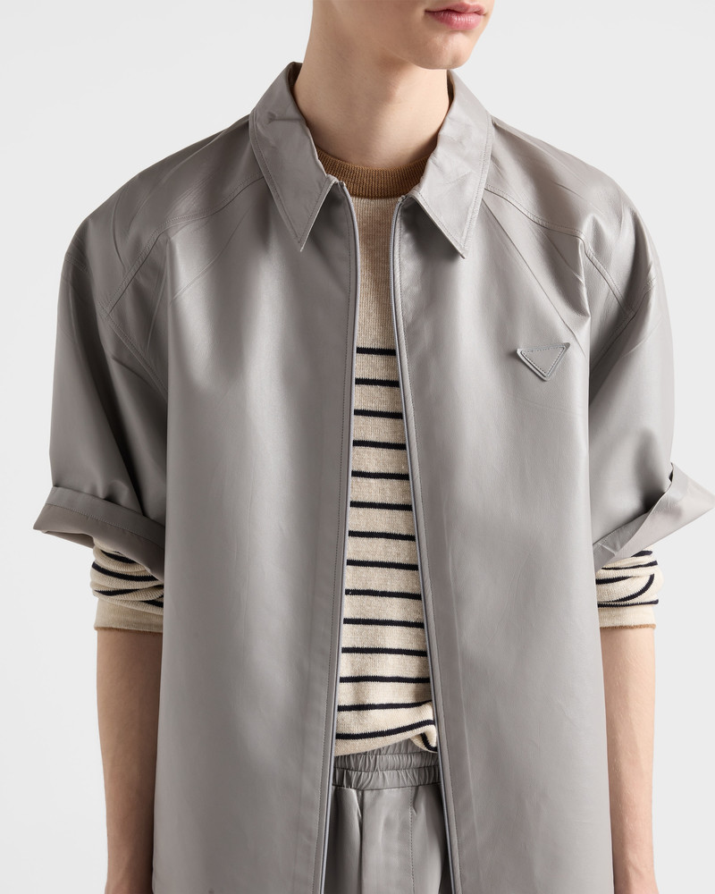 Short-sleeved nappa leather shirt 4
