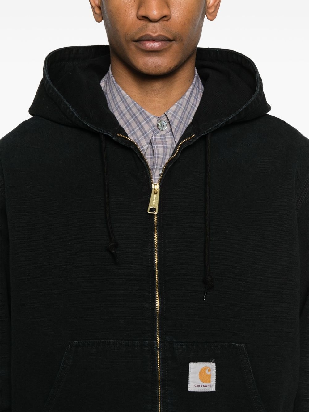 logo patch hooded jacket - 5