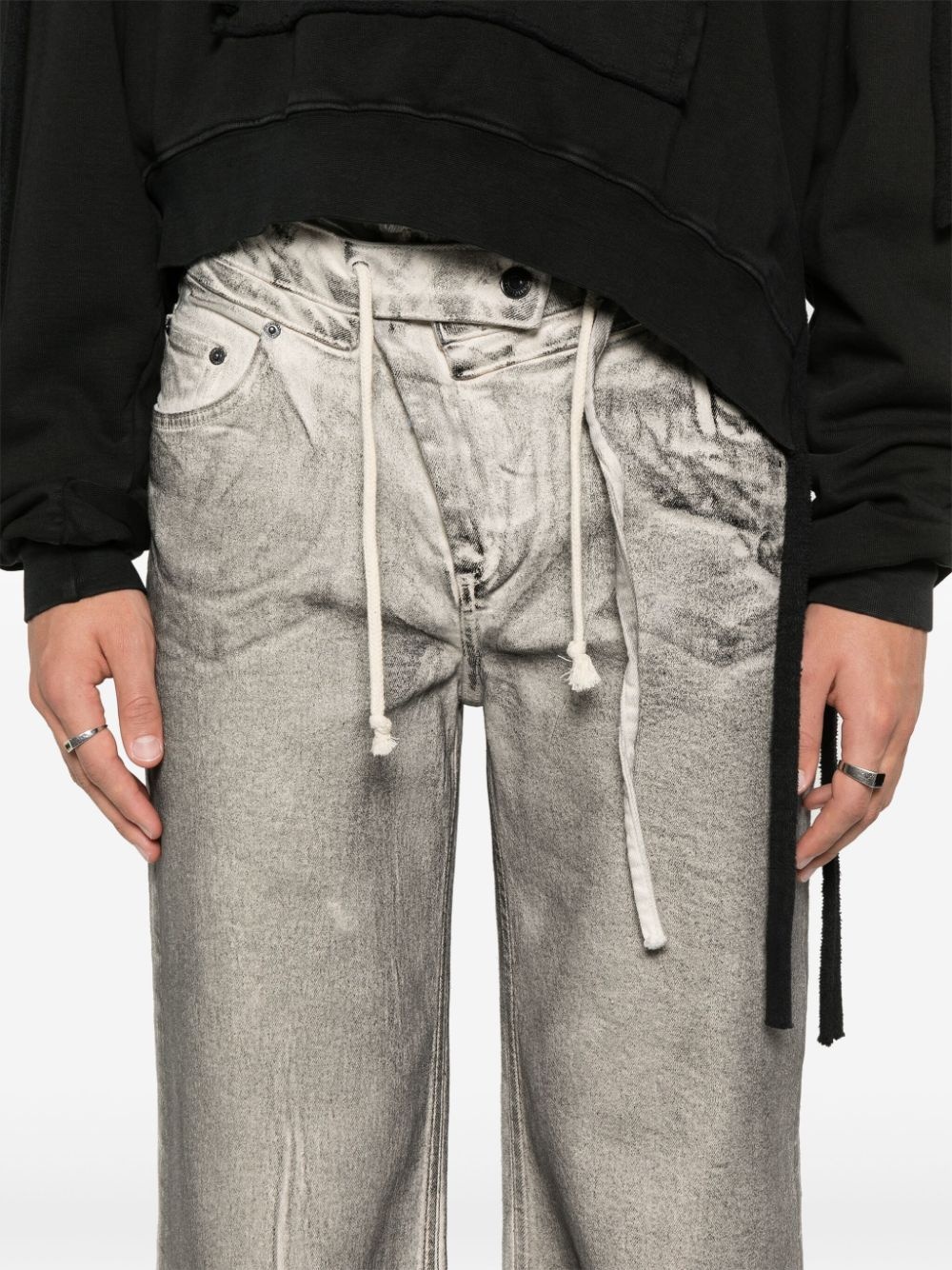 coated-finish jeans - 5
