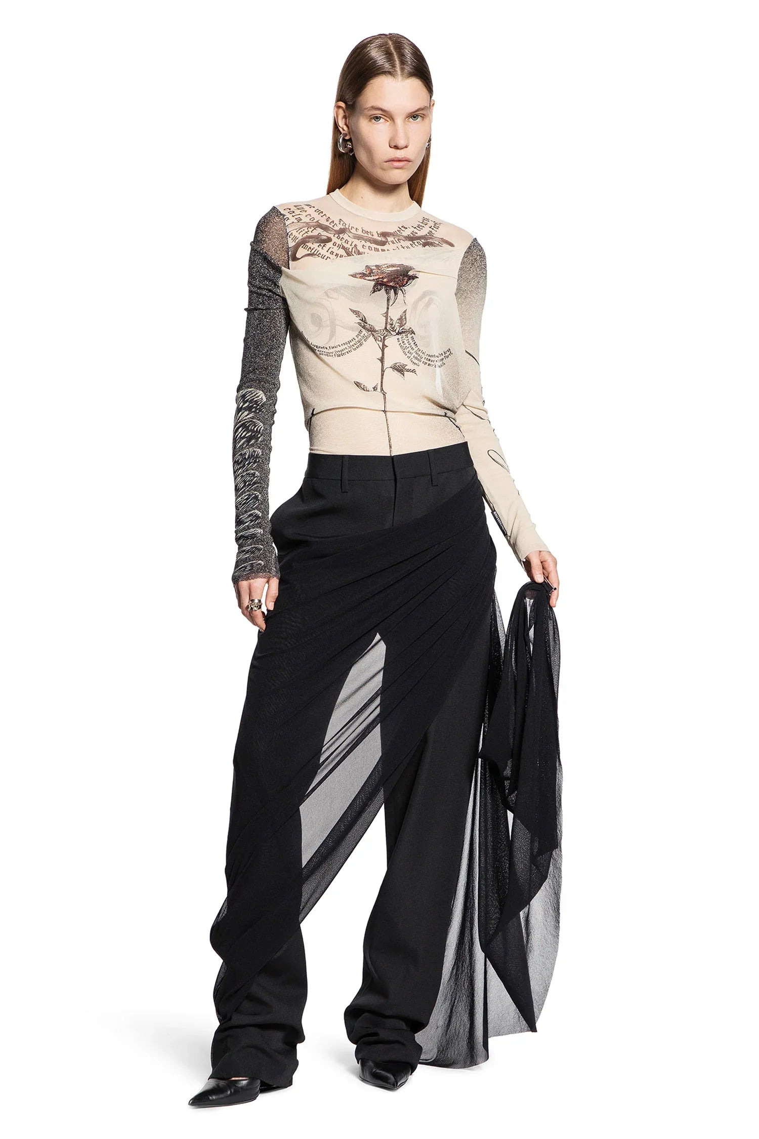 Tailored-Pants-With-Mesh-Sarong - 5