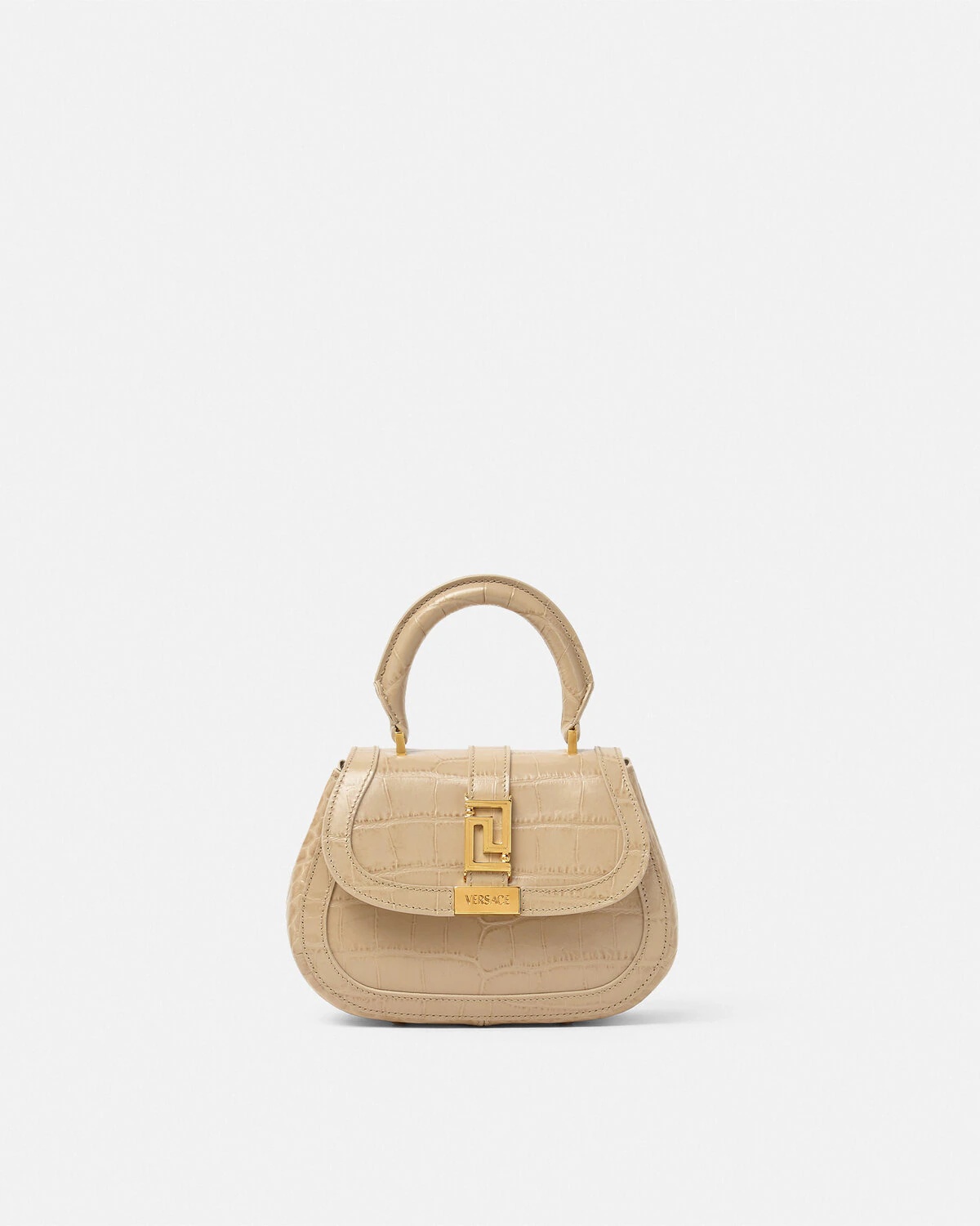 Croc-Effect Greca Goddess Mini Bag - 1