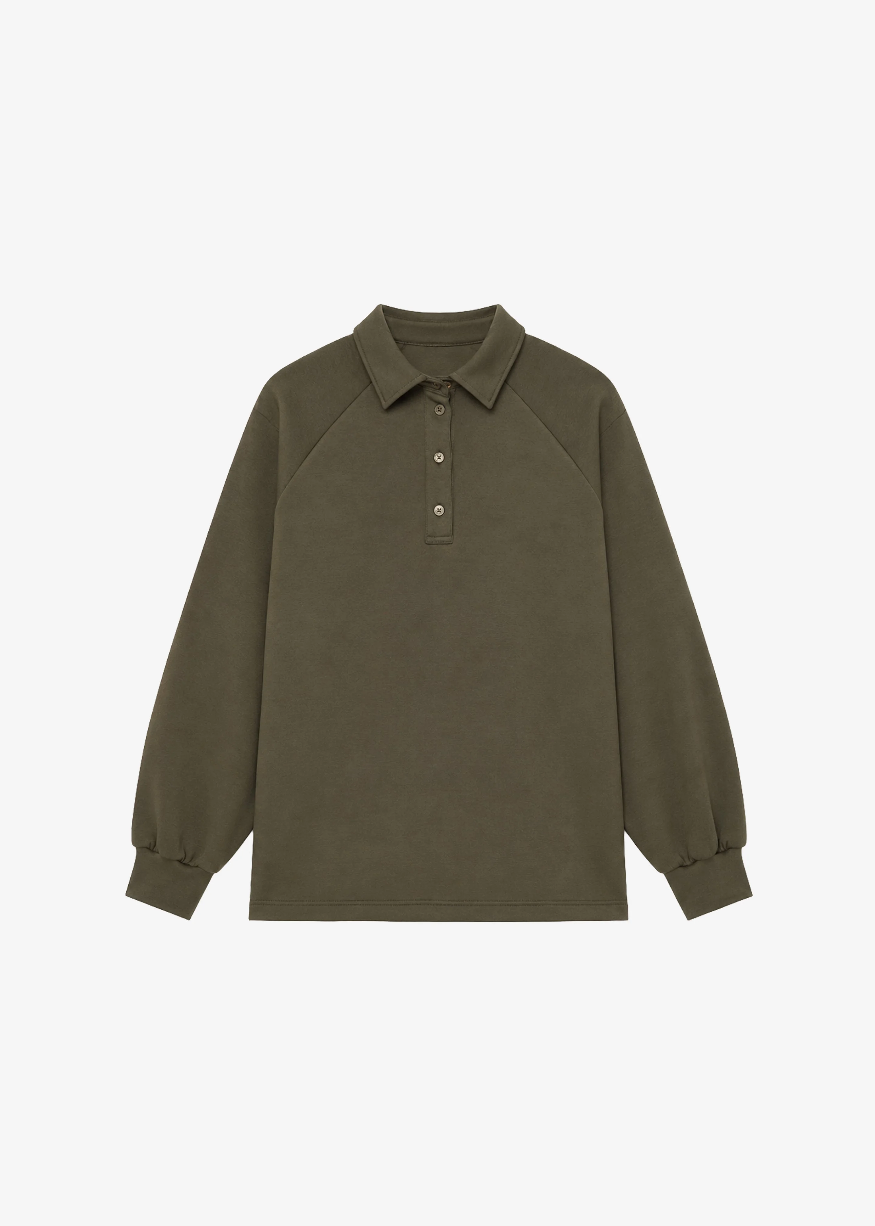Naen Neoprene Polo Top - Dark Olive - 1