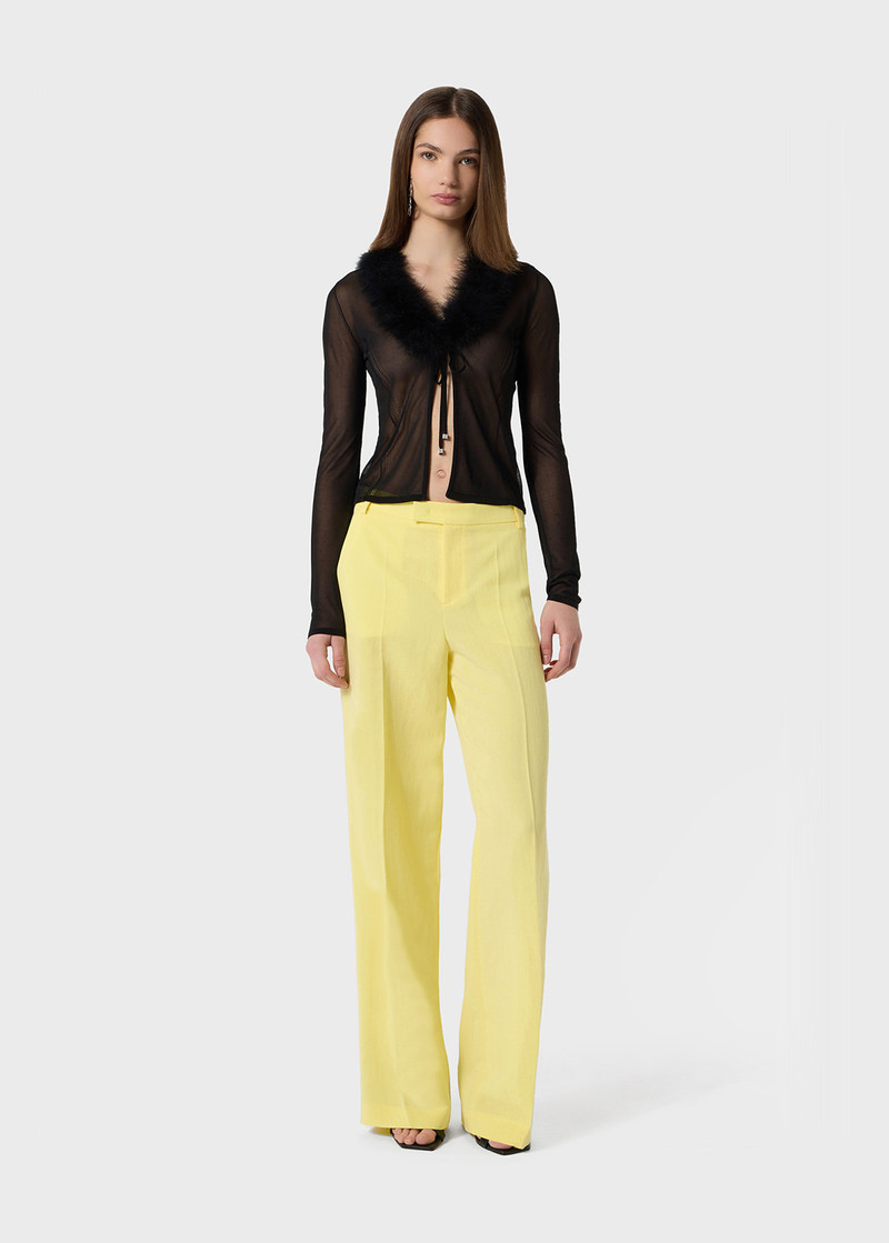 Blumarine WIDE-LEG PANTS IN GABARDINE outlook