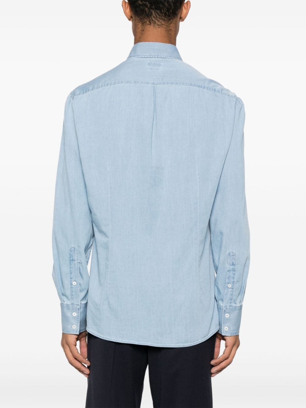 spread-collar cotton shirt - 4