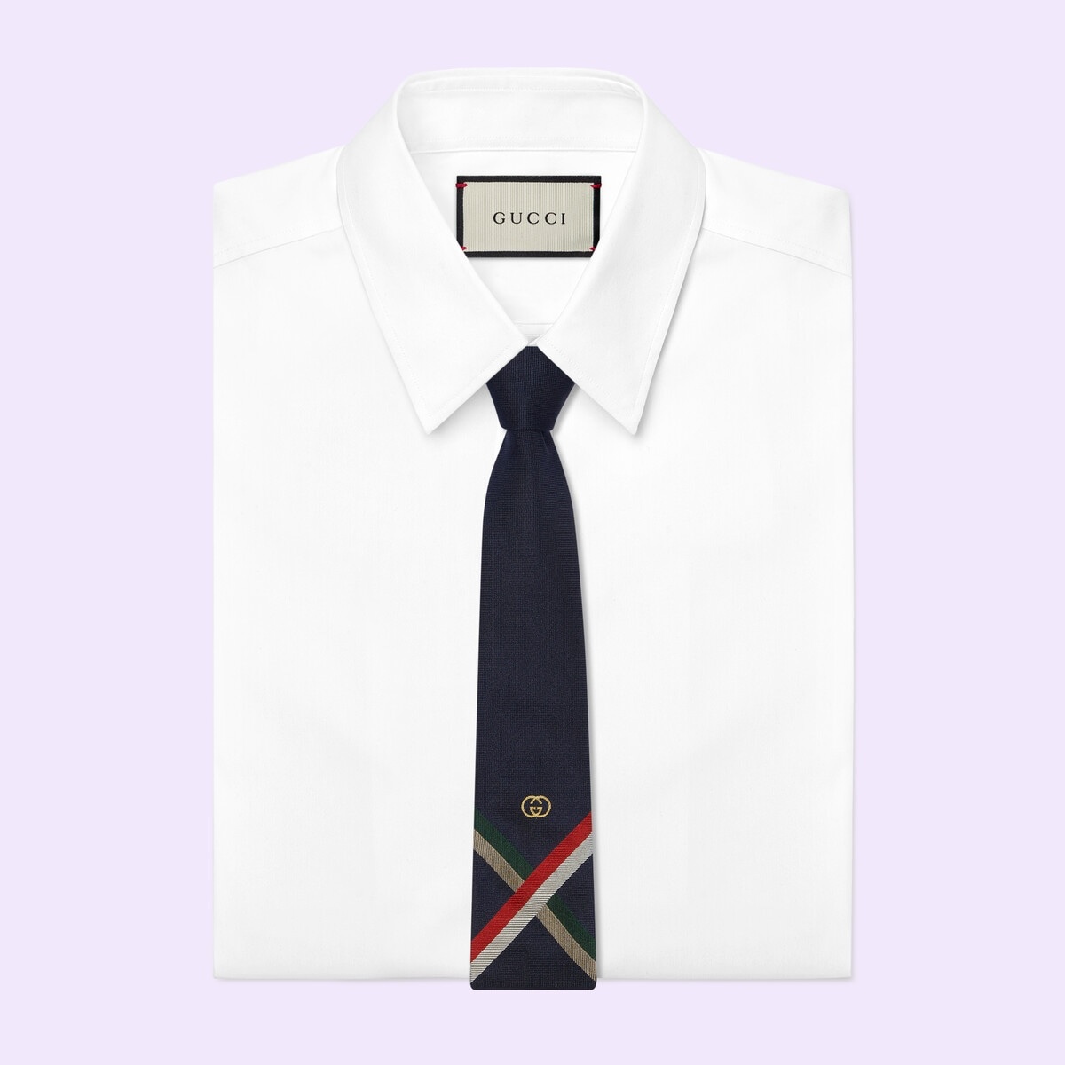 Silk tie with Interlocking G - 2