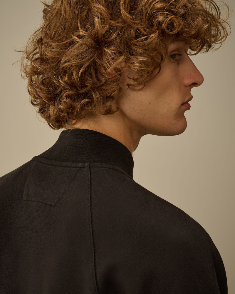 Brushed and Emerized Diagonal Fleece Bomber Full Zip Sweatshirt 6