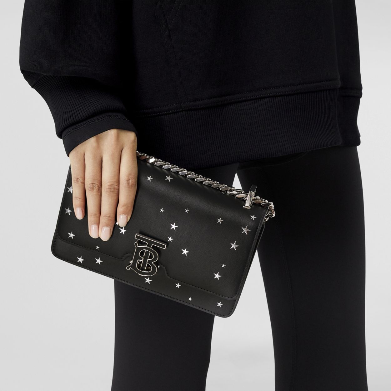 Star Print Leather Mini Chain TB Bag - 10