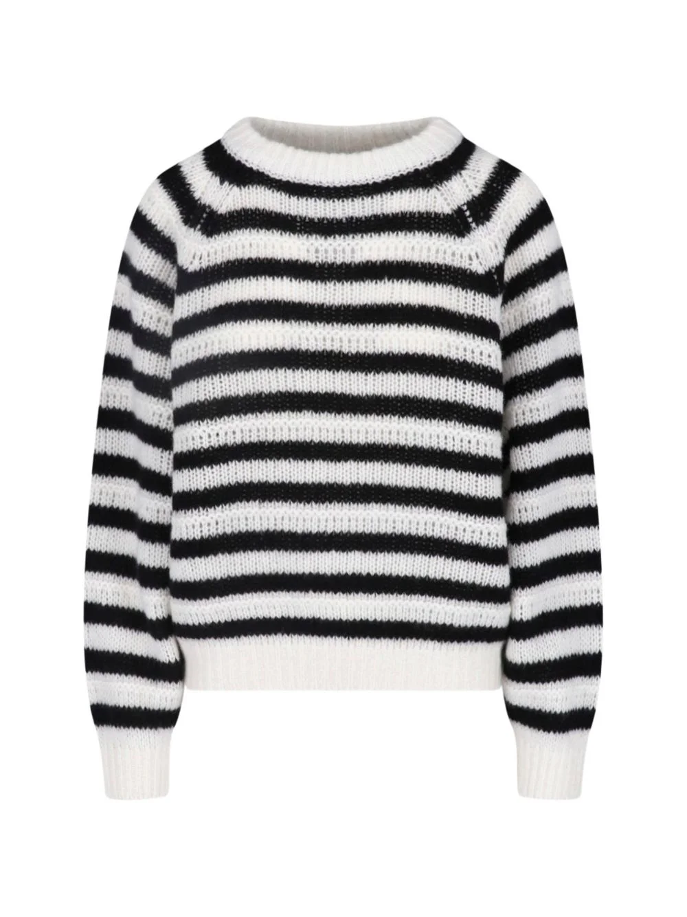 striped raglan-sleeve sweater - 1