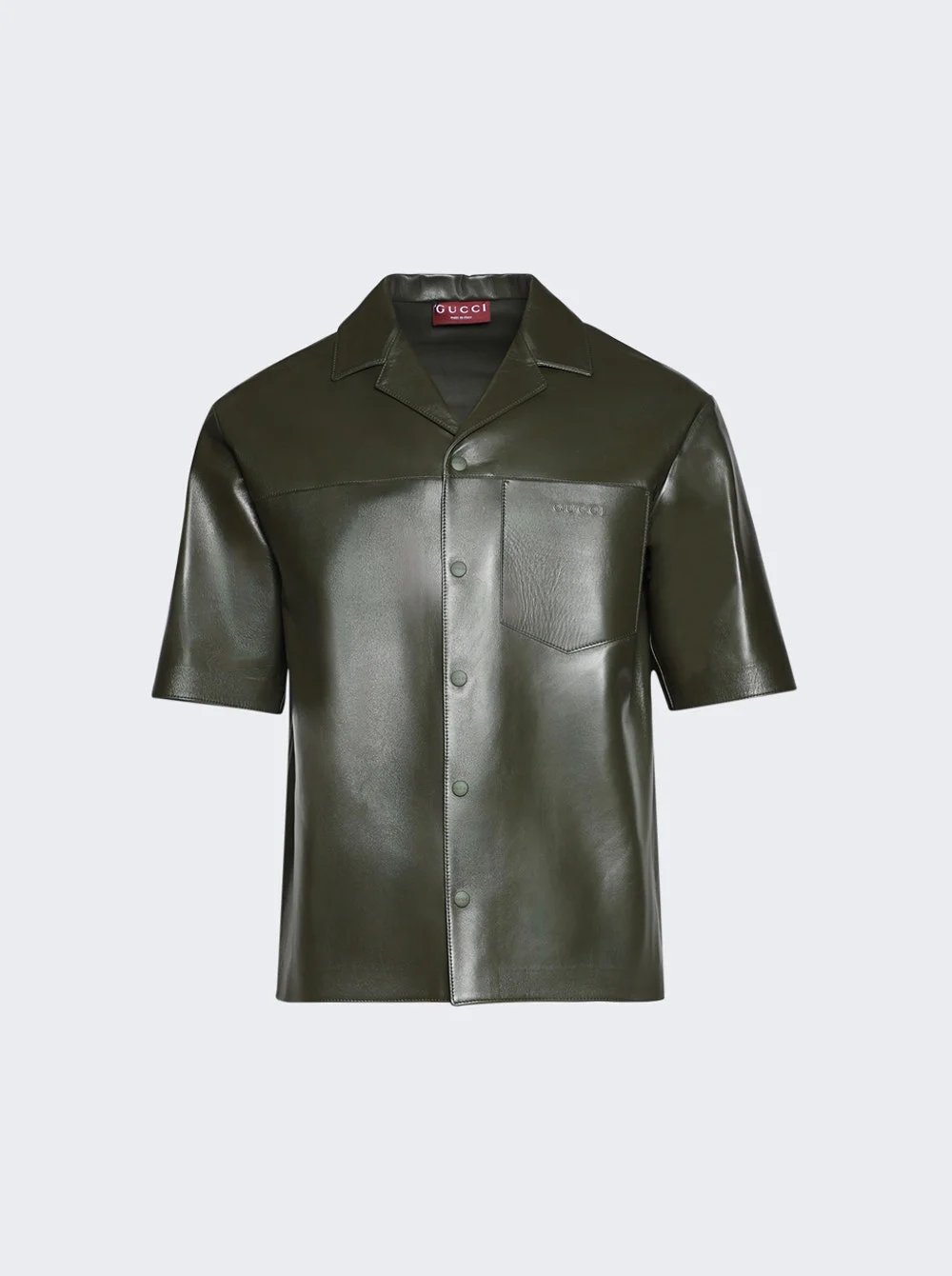 Soft Nappa Shirt Dark Green Bottle - 1