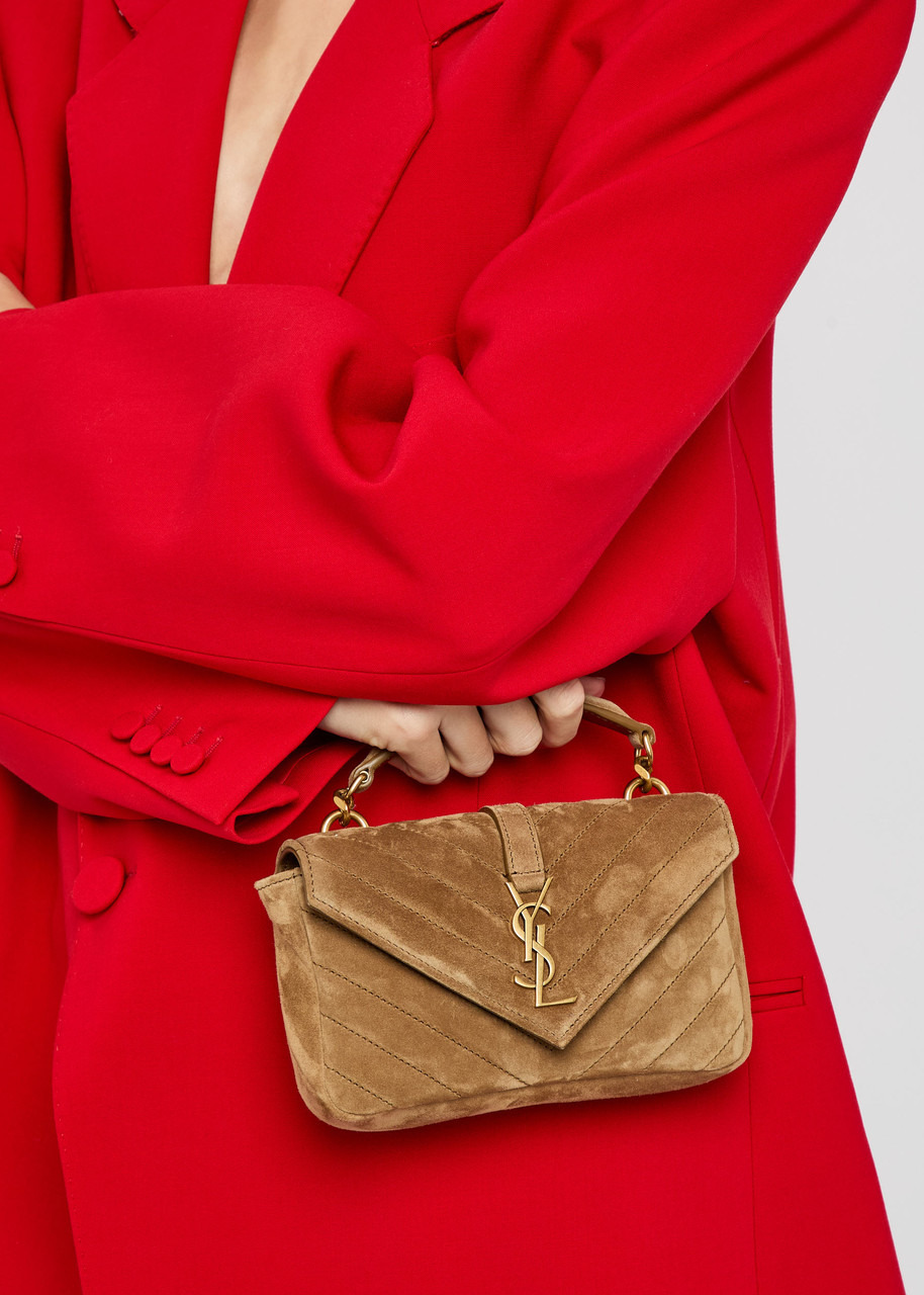 Saint Laurent College Mini Suede Cross-body bag - 6