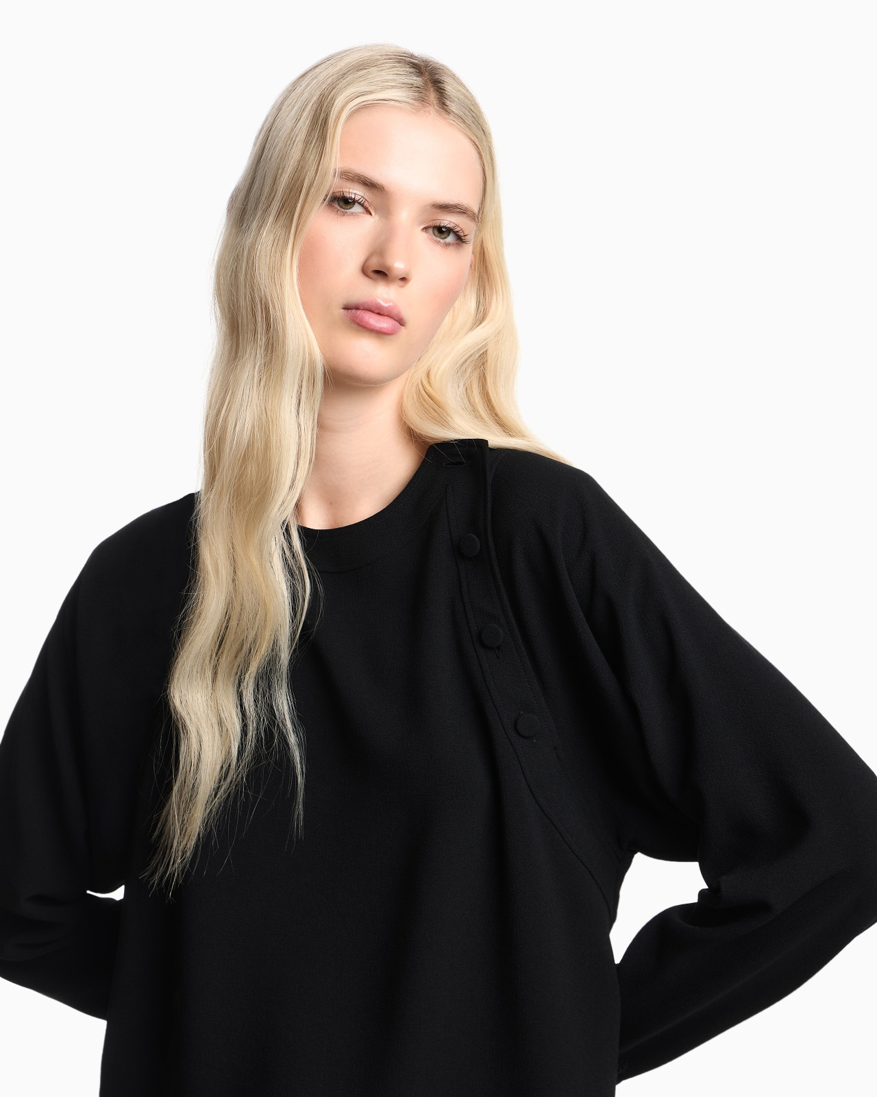 STRETCH SANDBLASTED FABRIC BLOUSE - 5