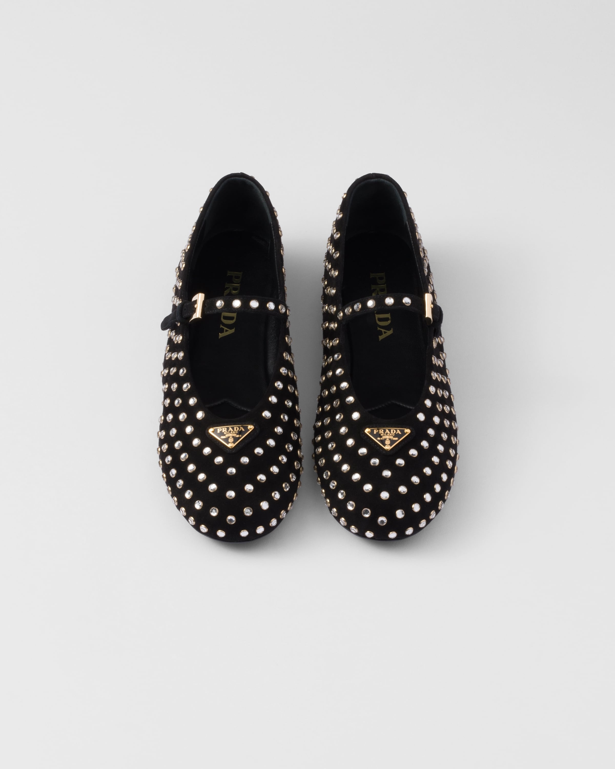 バレエシューズ Prada Suede Ballerina With Crystals Prada Suede ballerinas with crystals | REVERSIBLE