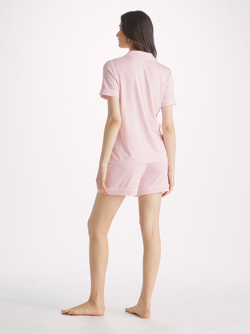 Women's Short Pyjamas Lara Micro Modal Stretch Ballet Pink - 4