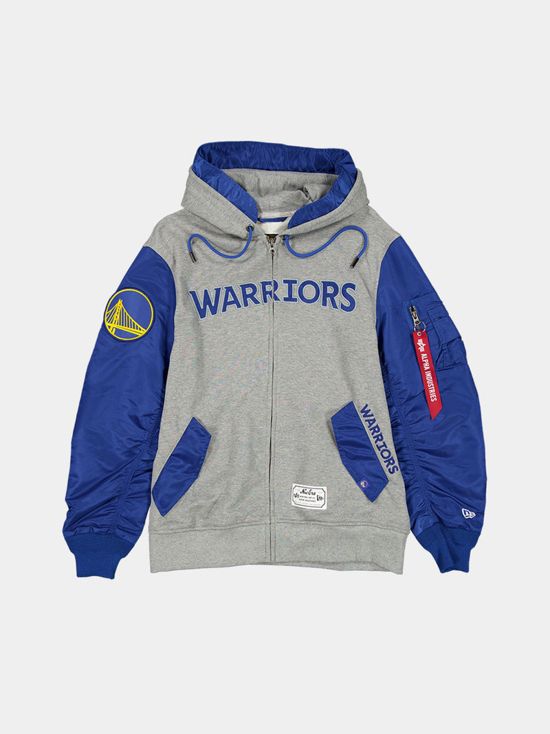 GOLDEN STATE WARRIORS X ALPHA X NEW ERA MA-1 ZIP UP HOODIE 1