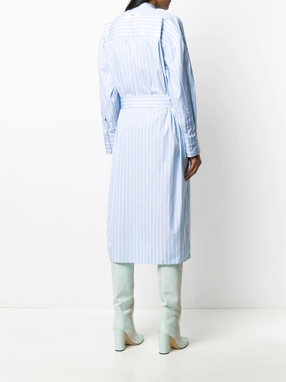 contrast stripe cotton shirt dress - 4