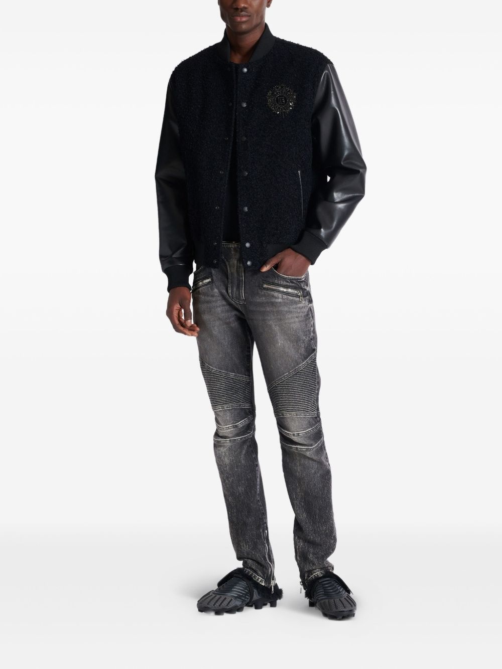 slim-fit biker jeans - 2