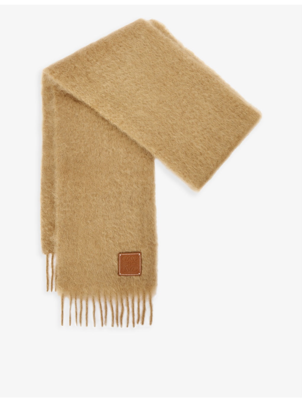 Anagram logo patch mohair wool blend scarf - 3