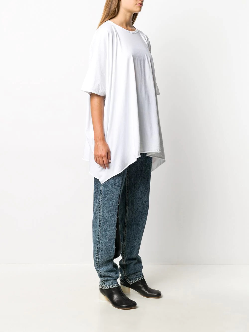 oversized handkerchief hem T-shirt - 3