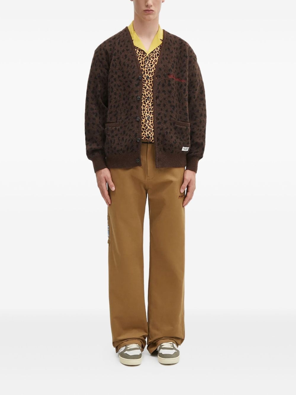 leopard-print panel shirt - 2
