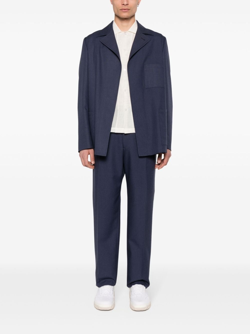pleat-detailing wool trousers - 2