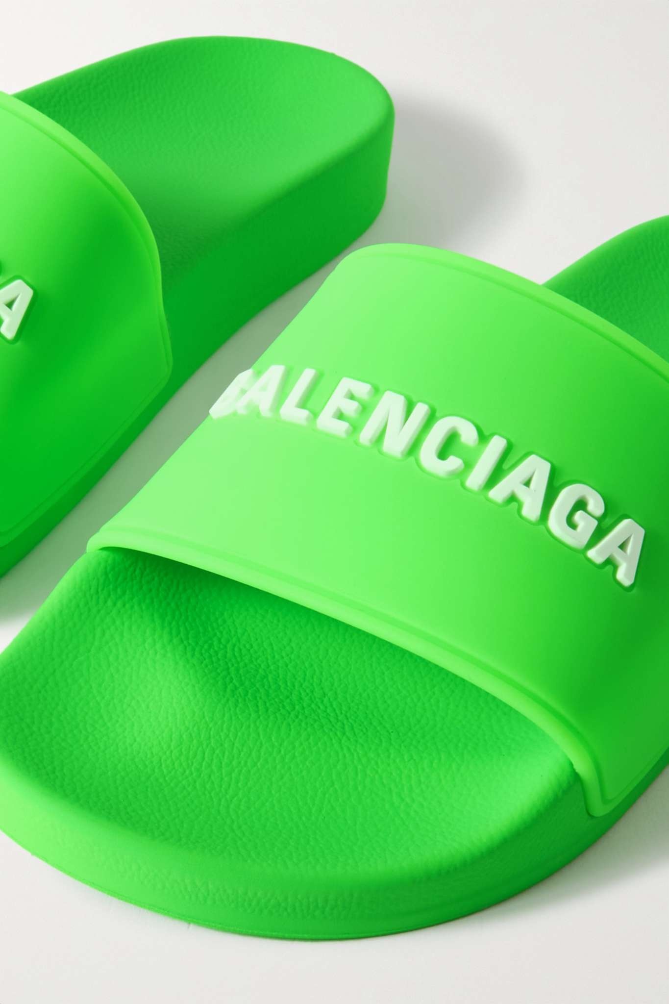 Pool logo-embossed neon rubber slides - 5