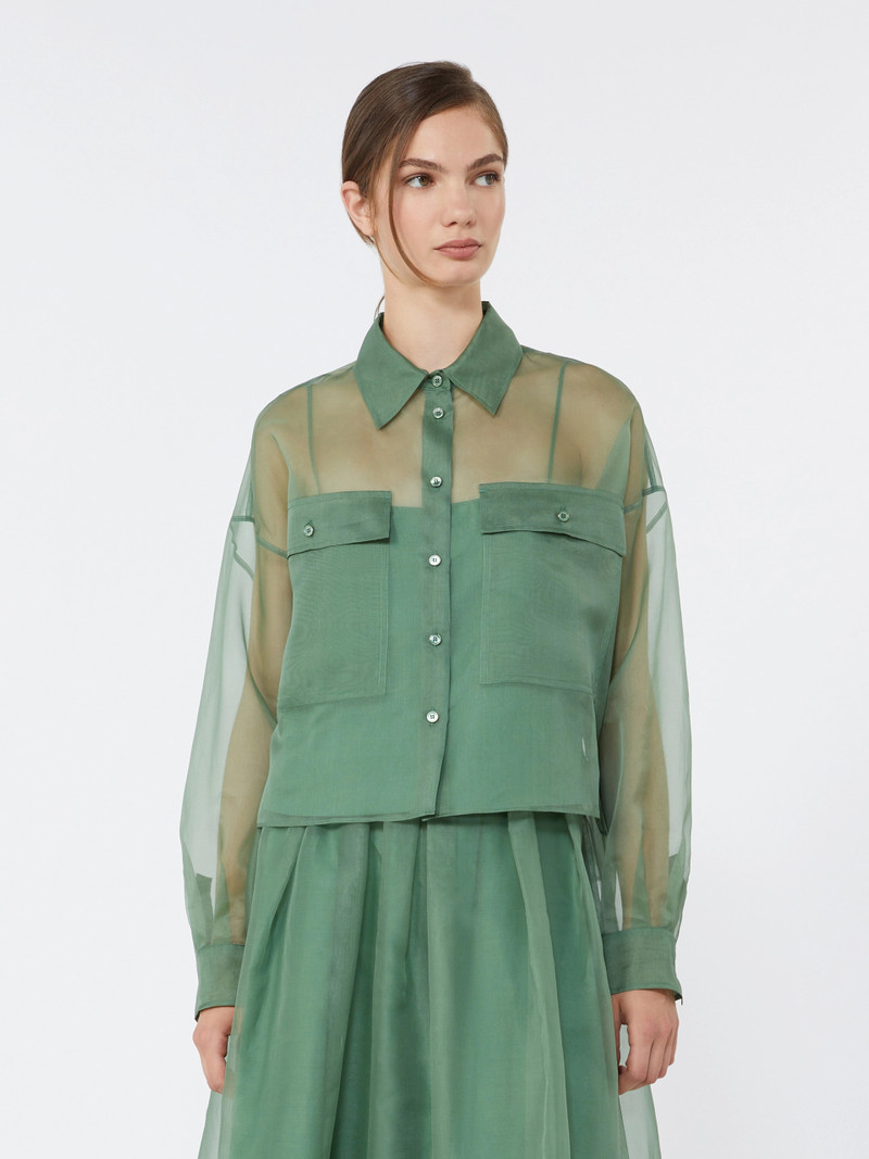 COLOMBA Silk organza shirt - GREEN 3