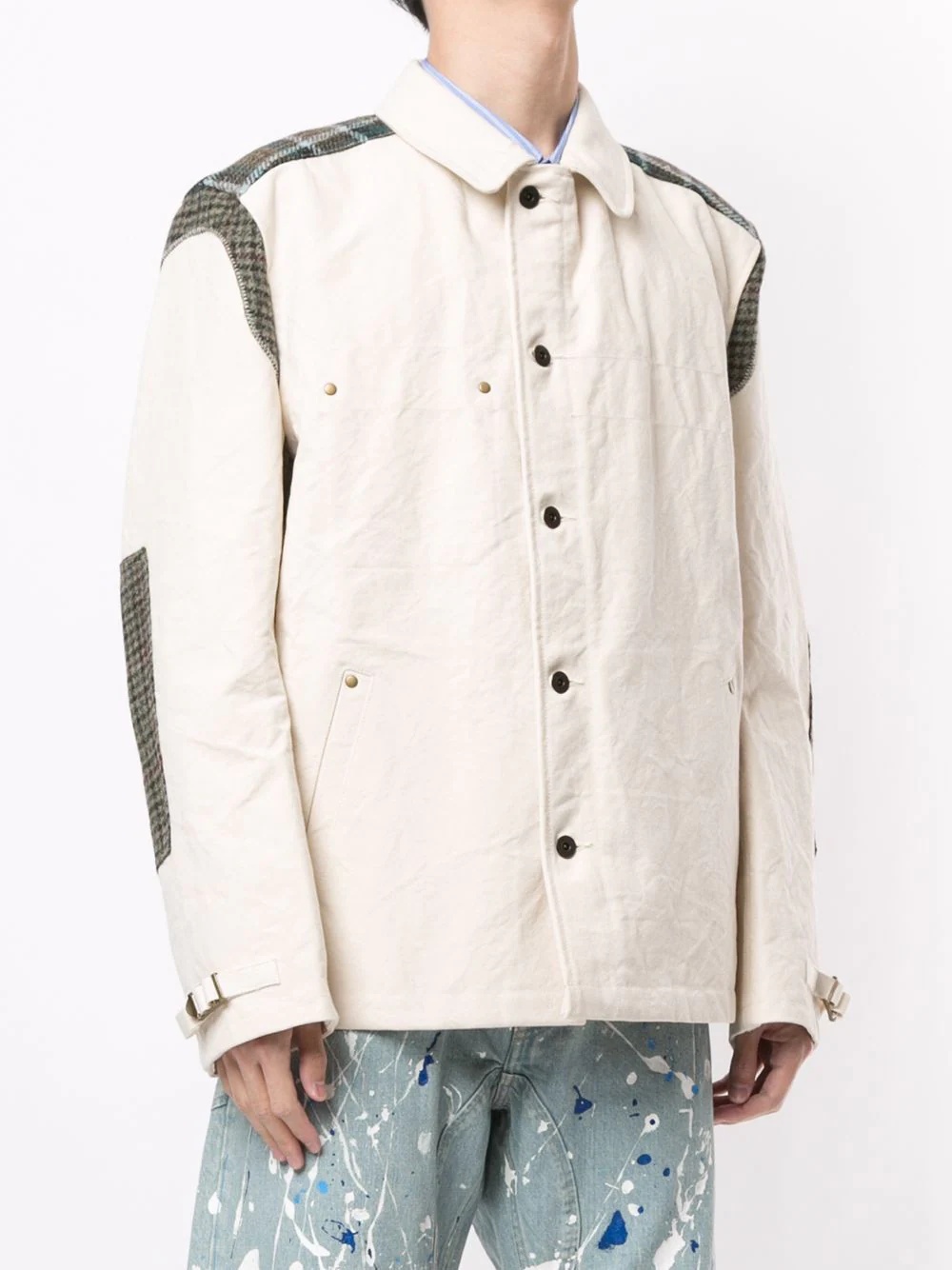 contrast patch jacket - 3