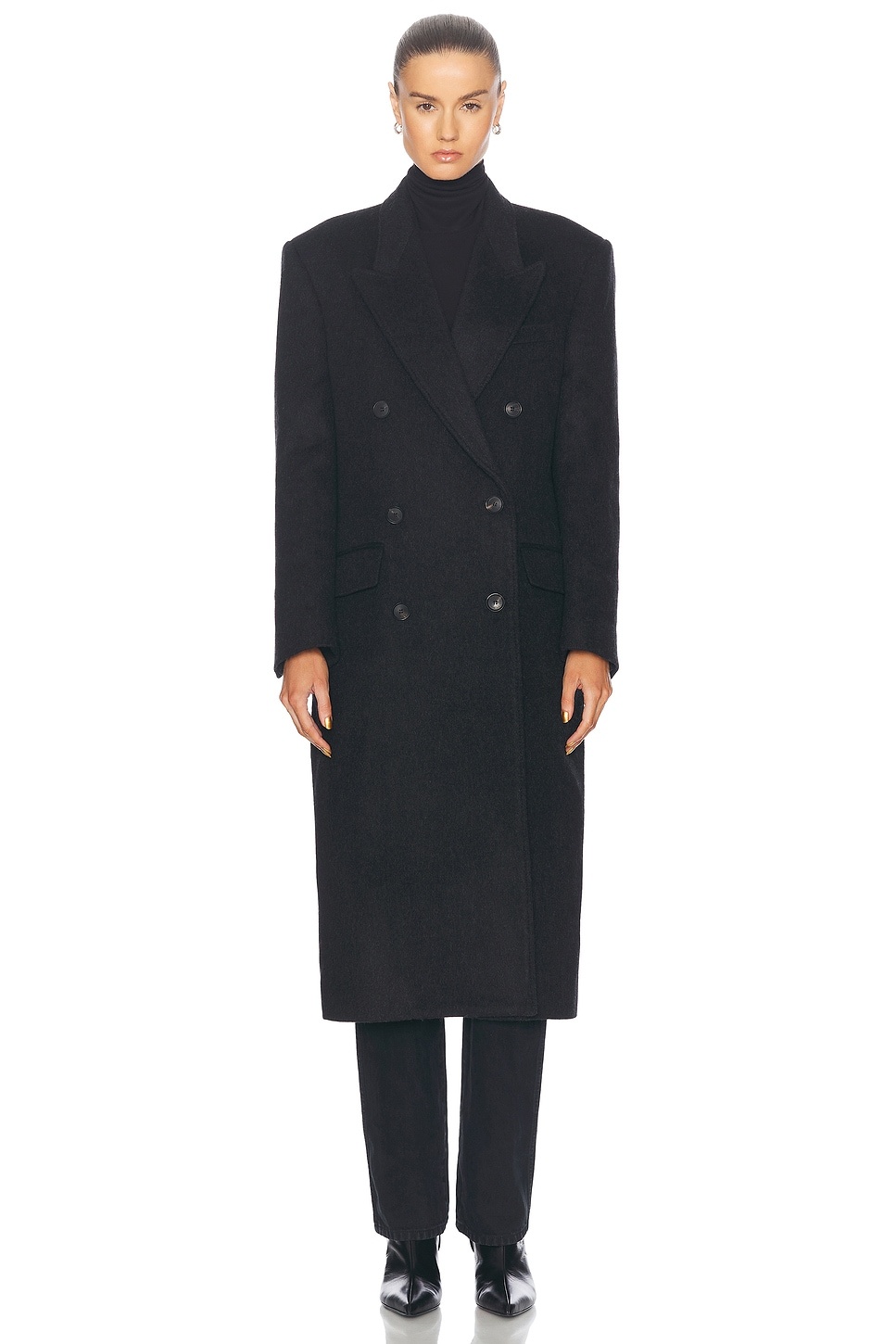 Edmont Double Breasted Long Coat - 1